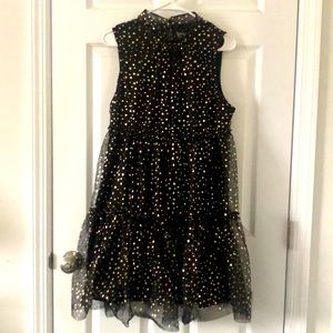 Sleeveless gold foil stars dress